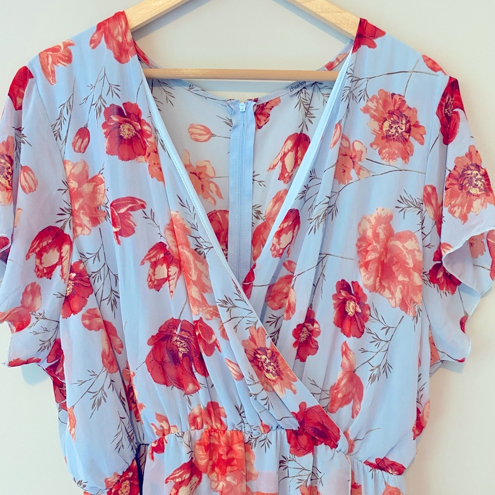 Charlotte Russe Kimono Sleeve Floral Print Dress